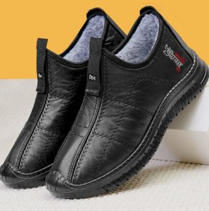 Men's Winter <b>Slip</b>-On Walking <b>Shoes</b> Warm Fleece Lined Waterproof Round Toe Casual Commuter Footwear - Product Image 2