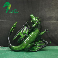 Dragon gonflable transparent en PVC, dragon couché noir et vert personnalisé, cool et original