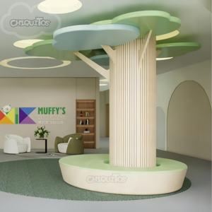 Columna Decorativa en Forma de Árbol Chiquitos, Soporte Redondo para Decoración de Pilares, para Espacios de Lectura, Habitaciones, Bibliotecas, Pasillos Escolares - Product Image 3