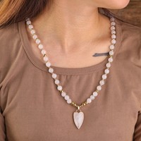 Bohemian beyaz mermer yeşim boncuk kalp kolye düğün parti için doğal taş kolye şifa özellikleri moda takı hediye