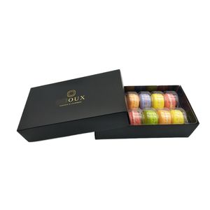 OEM & ODM箔衬纸盒定制<span class=keywords><strong>2</strong></span> <span class=keywords><strong>3</strong></span> 6 12 24马卡龙托盘，带压花文件夹类型，用于寿司 - Product Image 4