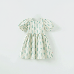 Vestido Estilo Coreano OZKIZ para Niñas, 100% Algodón Chifón Azul con Decoración Plisada para Niñas de 2 a 7 Años, Moda de Verano, Venta al Por Mayor - Product Image 2