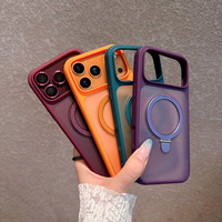 Coque de téléphone magnétique antichoc mate tendance avec protection d'appareil photo et béquille annulaire pour iPhone 17 Pro 18 Pro Max 14 15 16