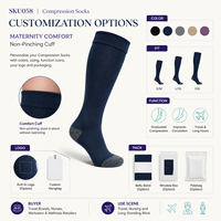 Chaussettes de compression confortables pour la maternité, pour le soutien et la compression, marque privée avec contrôle qualité et spécifications.