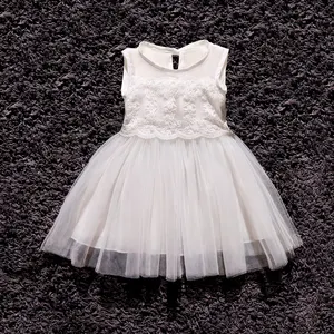 DMFGD bebé vestido de las niñas flor recién nacido vestido blanco, vestido de bautizo de encaje vestido de Bebé Vestidos de 12 a 18 meses cumpleaños regalo de Bautismo