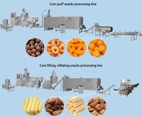 Ligne de production de snacks soufflés au maïs, machine de transformation des céréales extrudées de qualité mondiale, usine de fabrication