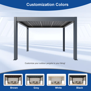 Taille personnalisée <span class=keywords><strong>2x3</strong></span> 3x3 4x3 5x3 6x3m Adossé a Toit De Bioclimatique Toit <span class=keywords><strong>Pergola</strong></span> rétractable en aluminium - Product Image 4