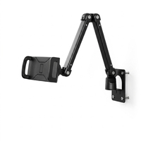 Support mural métallique réglable pour téléphone et tablette, avec pince rotative, pour visualisation au chevet ou sur le bureau