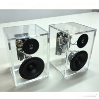 Boîtier d'enceinte basse en acrylique transparent sur mesure, en lucite polie, pour studio à domicile