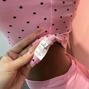 Nouvel ensemble de vêtements de printemps pour femmes, haut court imprimé à pois et short, ensemble 2 pièces, style Y2K, décontracté et mignon - Product Image 6