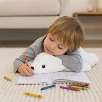 Ours polaire en peluche, jouet en peluche, oreiller en peluche blanc moelleux, peluche câline pour la décoration de la chambre des enfants, cadeau de Noël