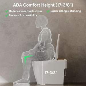 CASTA DIVA CD-W10V-GO WC intelligent allongé non électrique avec bidet intégré en céramique, à poser au sol, hauteur confort ADA, à assistance par pression d'air - Product Image 4