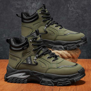 Botas de invierno retro para hombre, estilo Martin, con plataforma, deportivas, casuales, con cordones, para caminar. - Product Image 5