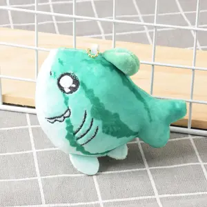 Mainan hewan mewah hewan laut kartun Mini 10cm gantungan kunci boneka paus hiu hadiah mainan binatang mewah Laut lucu anak-anak hiu