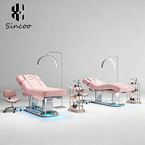 Lit de massage électrique vibrant à 4 moteurs chauffant pour salon de beauté, spa de luxe, soins du visage et des cils, avec cadre en acier inoxydable - Product Image 4