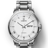 Montre automatique pour homme avec mouvement Seiko, aiguille de date, résistance à l'eau 5BAR, boîtier en acier inoxydable 316L, verre saphir, 41,5 mm
