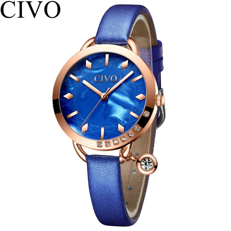 CIVO top brand colorful watches High Grade Fashion Luxury Quartz Ladies New Diamond Wristwatches For Women hot sale Jan Tangan