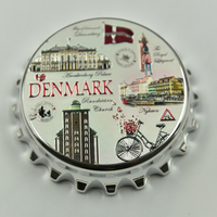 Nouvel arrivage Cadeau souvenir promotionnel personnalisé au Danemark Bouchons de bouteille Aimant de réfrigérateur Ouvre-bouteille