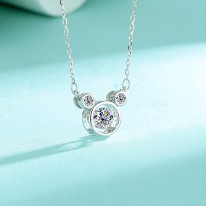 Collana a Bolle Vivaci in Argento Sterling S925 con Moissanite, Design di Nicchia di Lusso Leggero, Certificazione <span class=keywords><strong>GRA</strong></span>, Catena per Clavicola - Product Image 3