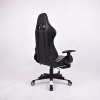 Silla de Computadora Ergonómica de Estilo Racing con Respaldo Alto, Silla de Juego Ajustable en Altura, Blanca, con Soporte Lumbar y Reposapiés