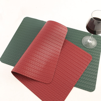 Set de table en similicuir imperméable tressé en PU, dessous de verre et de tasse, pour décoration de table de mariage, ensemble de napperons pour table à manger