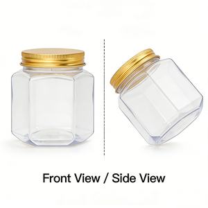 ขวดพลาสติกใสทรงหกเหลี่ยม PET ขนาด 200 มล. สำหรับบรรจุอาหาร ปากกว้าง 200 กรัม ขายส่ง สำหรับใช้ในครัวและเครื่องสำอาง - Product Image 3