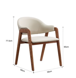 Sillas de Comedor Giratorias de Ratán y Nogal en Oferta, Sillas de Comedor Ergonómicas con Respaldo de Mimbre y Brazos Curvos, Sillas de Comedor con Estructura de Madera Curvada - Product Image 6