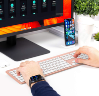 Clavier et souris sans fil IClever GK08 Blanc Ergonomique Silencieux Conception pleine taille avec connexion stable pour ordinateur/tablette/Mac