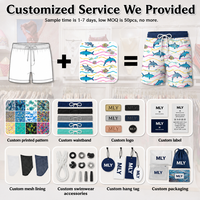 Shorts de bain à taille élastique avec cordon de serrage, fabricants de maillots de bain personnalisés, imprimé océan bleu marine, séchage rapide, extensibles, pour hommes