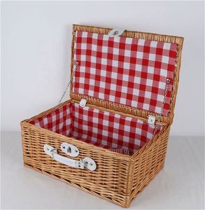 Châu âu phong cách wicker Dã Ngoại Giỏ mây giỏ màu hồng Úc giá rẻ hampers thấp moq hộp mát các mặt hàng cho một thời trang làm bằng tay - Product Image 6