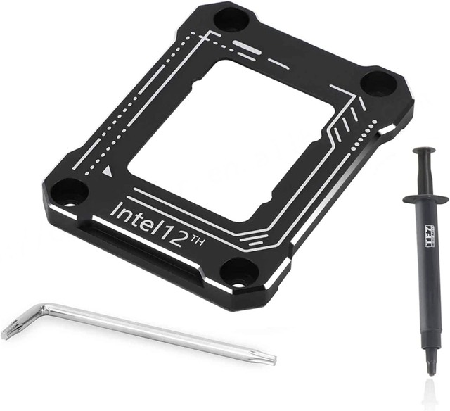 For CPU Contact Frame LGA 1700 Anti-Bending Buckle Bracket Intel 12th/13th Gen Black Aluminum Fan Retrofit Kit Black