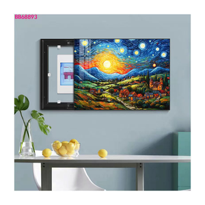 Moderno soggiorno luce di lusso in porcellana di cristallo orizzontale metro scatola pittura decorativa bella disegnare con cornice in metallo - Product Image 1