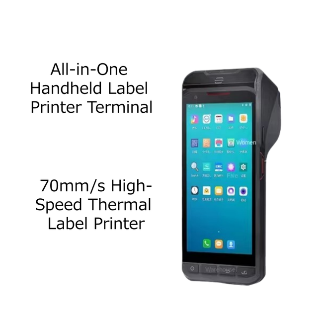 Android 13 QR Scanner Warehouse Data Collector Long Range UHF RFID Reader Rugged Industrial Thermal Printer and Barcode Scanner