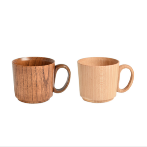 天然ブナ/ナツメ材/シンプル木製コーヒーカップ - Product Image 1