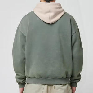 <strong>Men's</strong> Hooded Sweatshirt Soft Fleece Pullover with Front Pocket Lined Hood Casual Streetwear Olive <strong>Green</strong> Custom <strong>Hoodies</strong> - Product Image 2