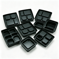Boîte blister personnalisée, plateau d'insertion moulé en plastique multi-grilles, boîte rigide pour l'ensemble de produits cosmétiques, placement fixe des produits