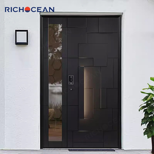 Porte d'entrée pivotante blindée gravée en 3D RICHOCEAN, style américain, anti-effraction, avec serrure intelligente - Product Image 4
