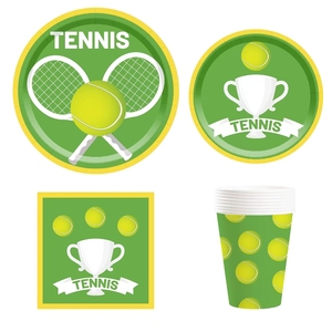 ชุดจานกระดาษ ผ้าเช็ดปาก และอุปกรณ์จัดเลี้ยงธีมเทนนิส DAMAI ขายดี สำหรับ 10 ท่าน - Product Image 3