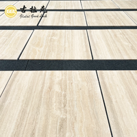 Carreaux de travertin beige naturel, découpe sur mesure, revêtement de sol et de mur en pierre pour projets intérieurs et extérieurs