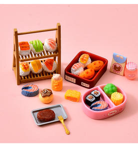 Boîte à bento de simulation de dessin animé, accessoires en résine alimentaire, maison de poupée, rouleau de sushi, <span class=keywords><strong>steak</strong></span>, décoration de table DIY, ornements - Product Image 4