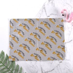 Papier d'emballage alimentaire en aluminium imprimé personnalisé, design nid d'abeille, pour hamburger - Product Image 4