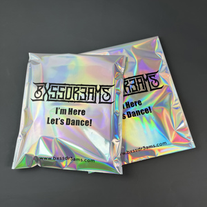Wholesale Laser Holographic Poly Mailers Custom Logo Rainbow Iridescent Shipping Envelopes Boutique Apparel Packaging Bags - Product Image 3