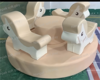 Manège Souple Personnalisé Pastel pour Enfants, Équipement de Jeux Intérieur, Carrousel Neutre, Manège Rotatif pour Tout-Petits, Centre de Jeux