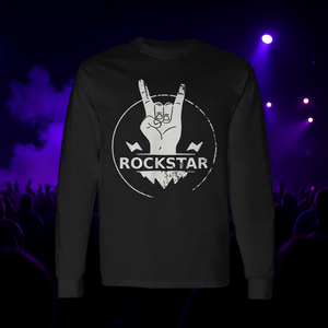 T-shirt à manches longues Rockstar avec motif graphique Rock On pour les fans de musique - Product Image 3