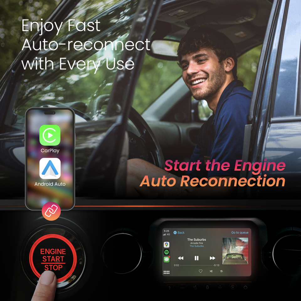 Upgraded Wireless Carplay Android Auto Converter Usb Adapter Fast ...