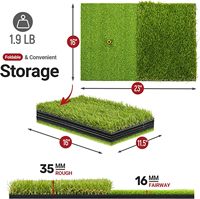 Tapis de golf pliable personnalisé double surface vert avec support en caoutchouc EVA 10 mm pour swing et chipping, tapis d'entraînement robuste Zhenguan