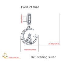 Vente en gros OEM/ODM pendentif personnalisé en argent sterling 925 zircon cubique fille croissant de lune breloques