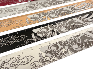 Règle en métal noire à 7 couleurs, motif unique et complexe du Japon, pour planche d'architecture - Product Image 3