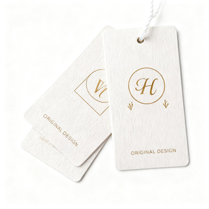 Nova Chegada Alta Qualidade Eco-Friendly Personalizado Dupla-Camada Carimbo De Ouro Papel Pendurar Tags Baixo Preço Design De Moda Vestuário Sapatos - Product Image 1