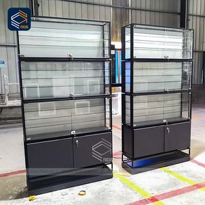 Vitrine de présentation en verre pour la vente au détail, cadre en métal, <span class=keywords><strong>porte</strong></span> <span class=keywords><strong>coulissante</strong></span> verrouillable, vitrine de rangement, base, équipement de vente au détail - Product Image 5